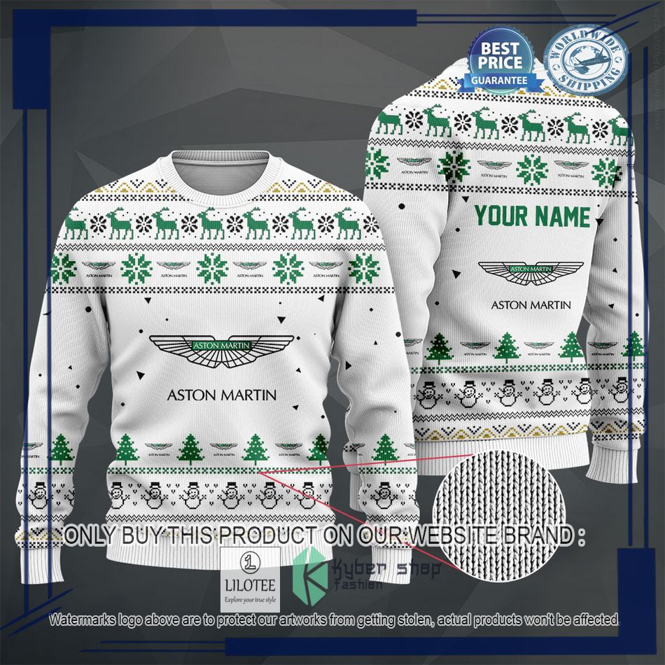 personalized aston martin white christmas sweater hoodie sweater 2 88749