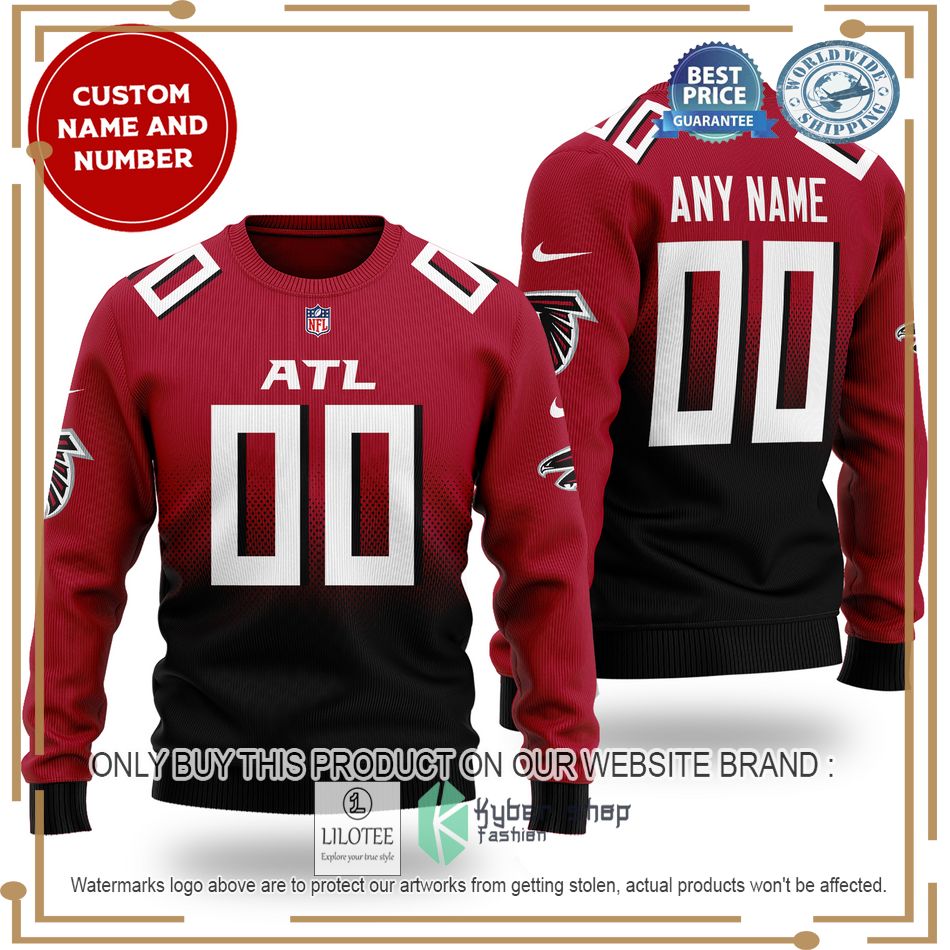 personalized atlanta falcons nfl red black wool sweater 1 20772