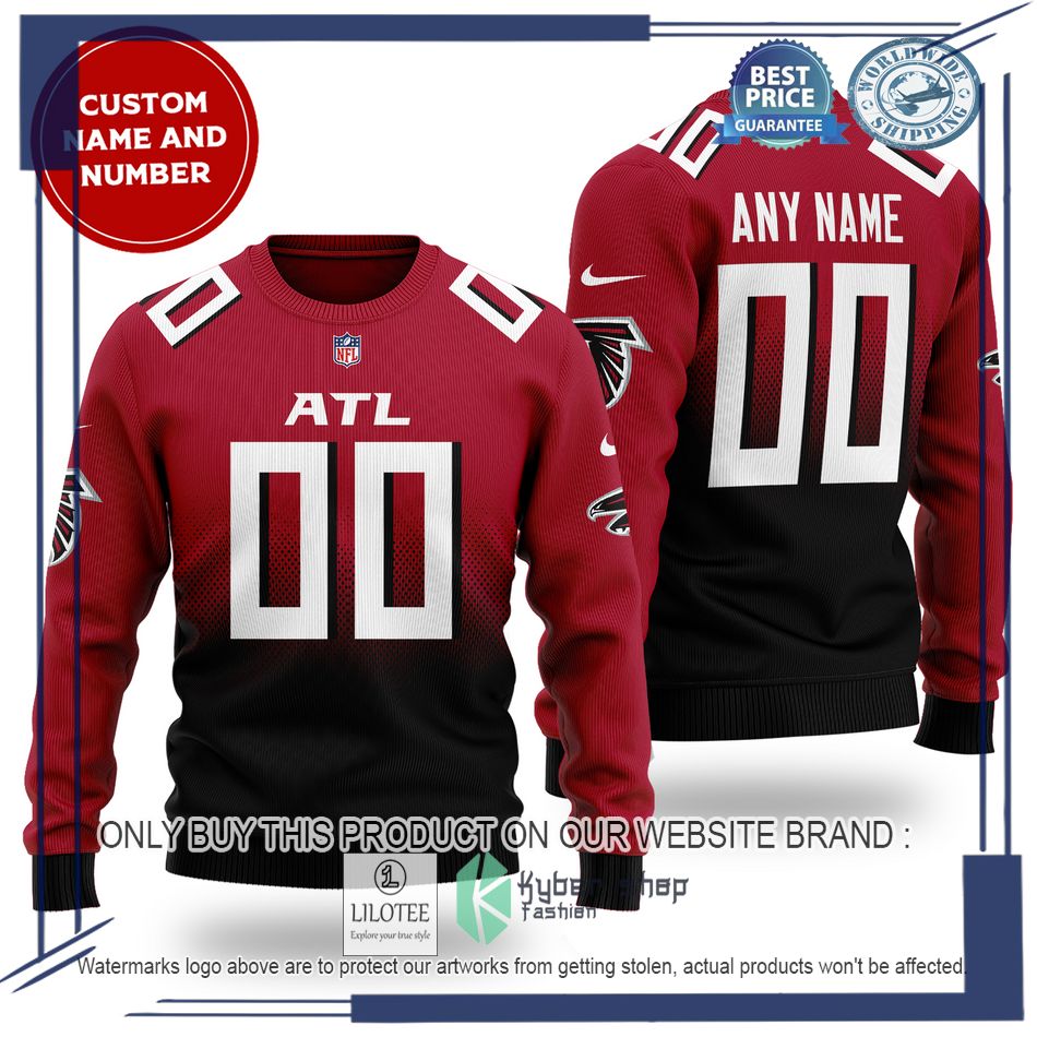 personalized atlanta falcons nfl red black wool sweater 1 37628