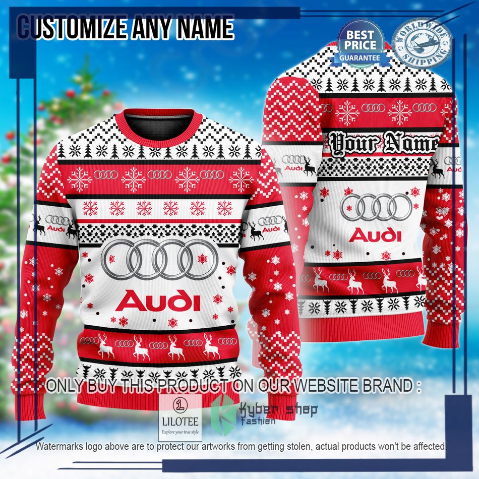personalized audi custom ugly christmas sweater 1 65380