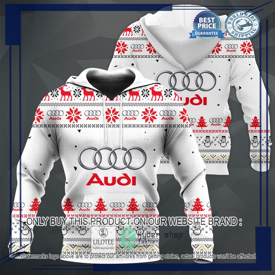 personalized audi white christmas sweater hoodie sweater 1 33905