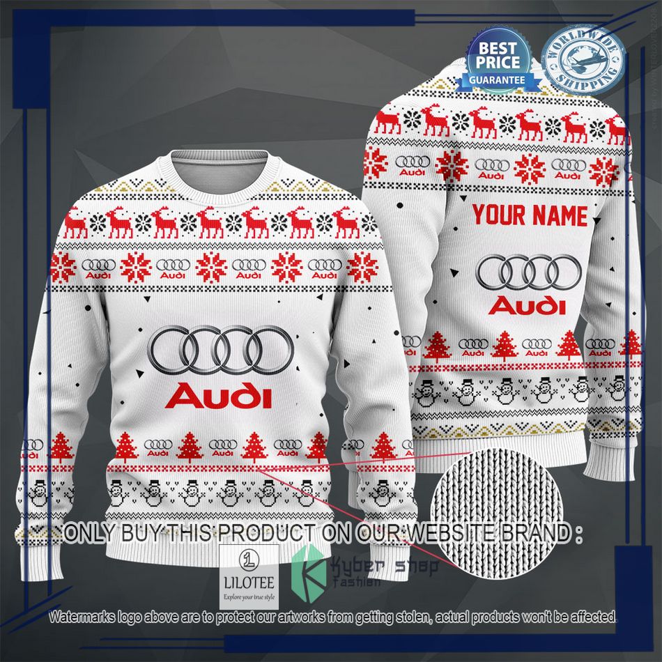 personalized audi white christmas sweater hoodie sweater 2 42287