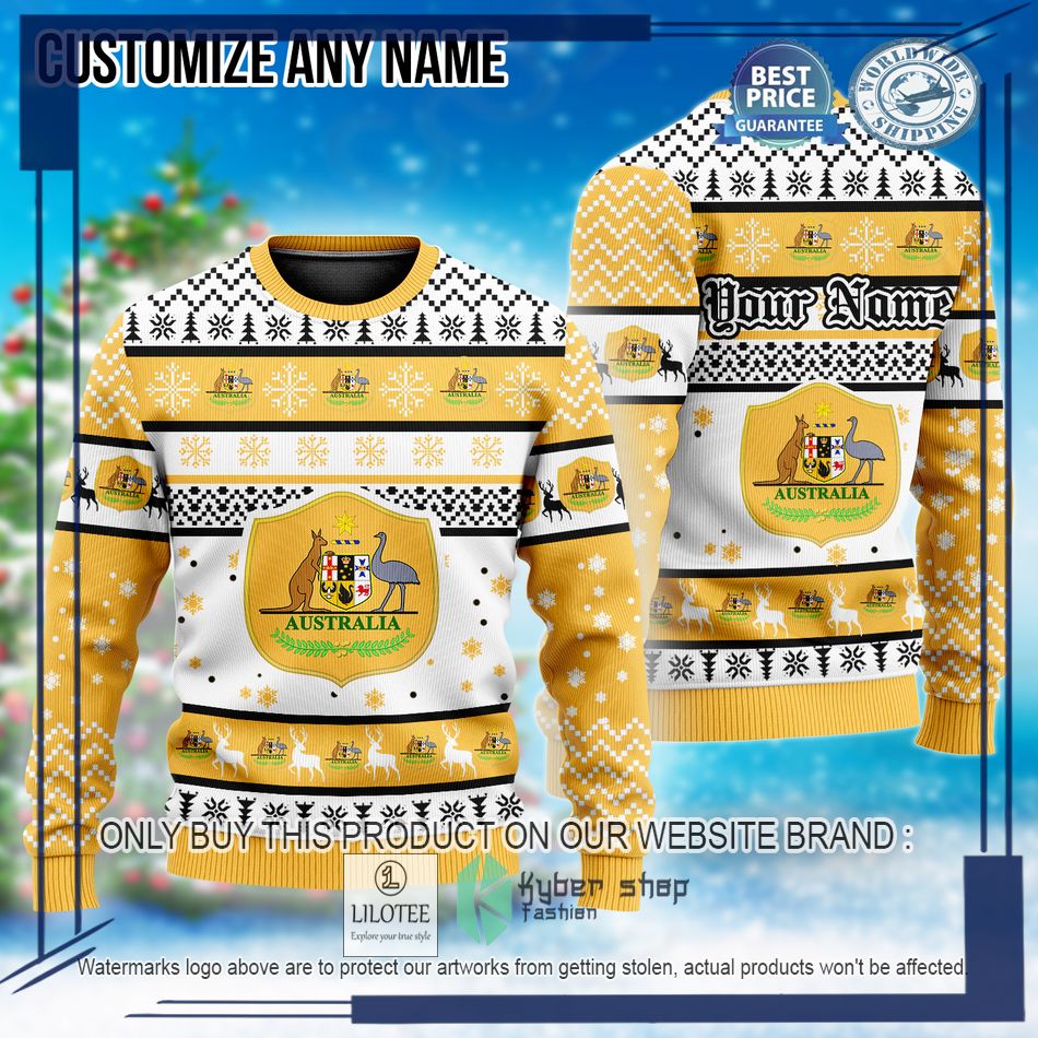 personalized australia football team custom ugly christmas sweater 1 61581