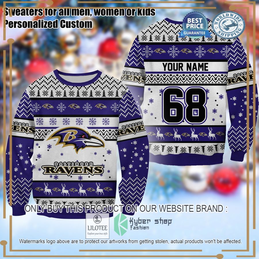 personalized baltimore ravens christmas sweater 1 1845