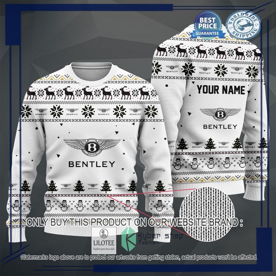 personalized bentley white christmas sweater hoodie sweater 2 59869
