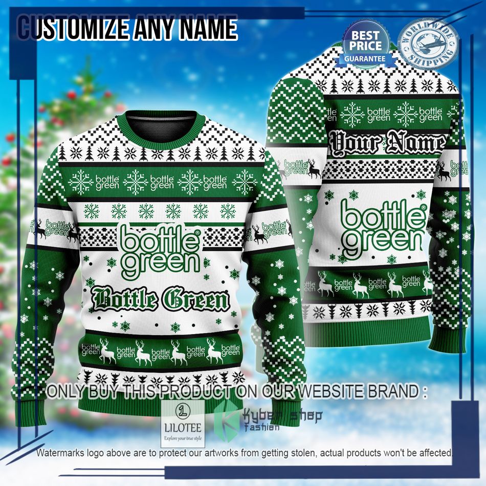 personalized bottle green christmas sweater 1 1607