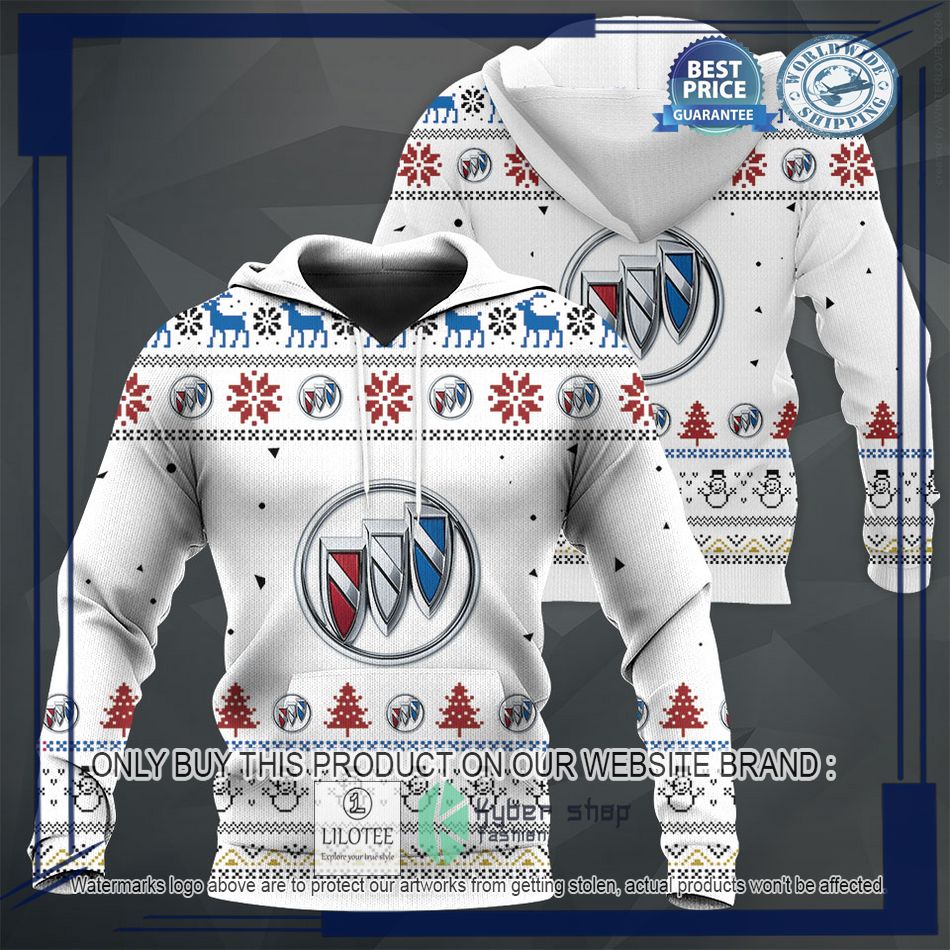 personalized buick white christmas sweater hoodie sweater 1 83944
