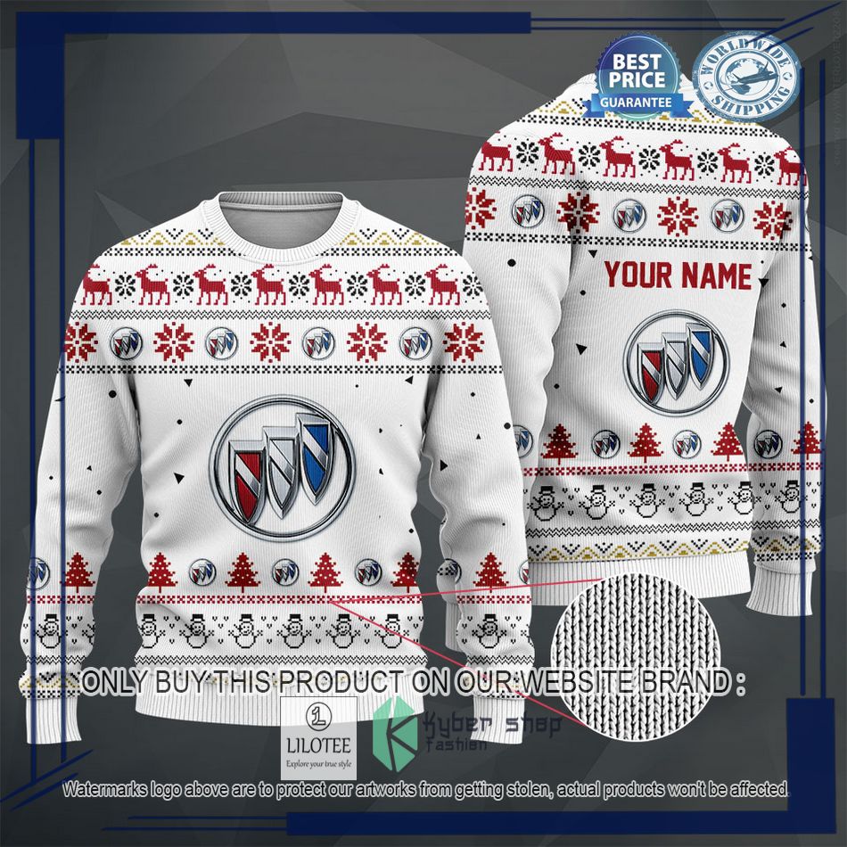 personalized buick white christmas sweater hoodie sweater 2 45920