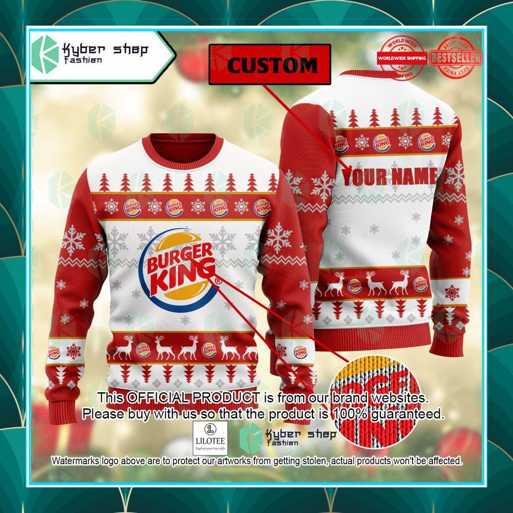 personalized burger king christmas sweater 1 287