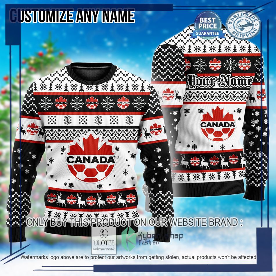 personalized canada football team custom ugly christmas sweater 1 3100