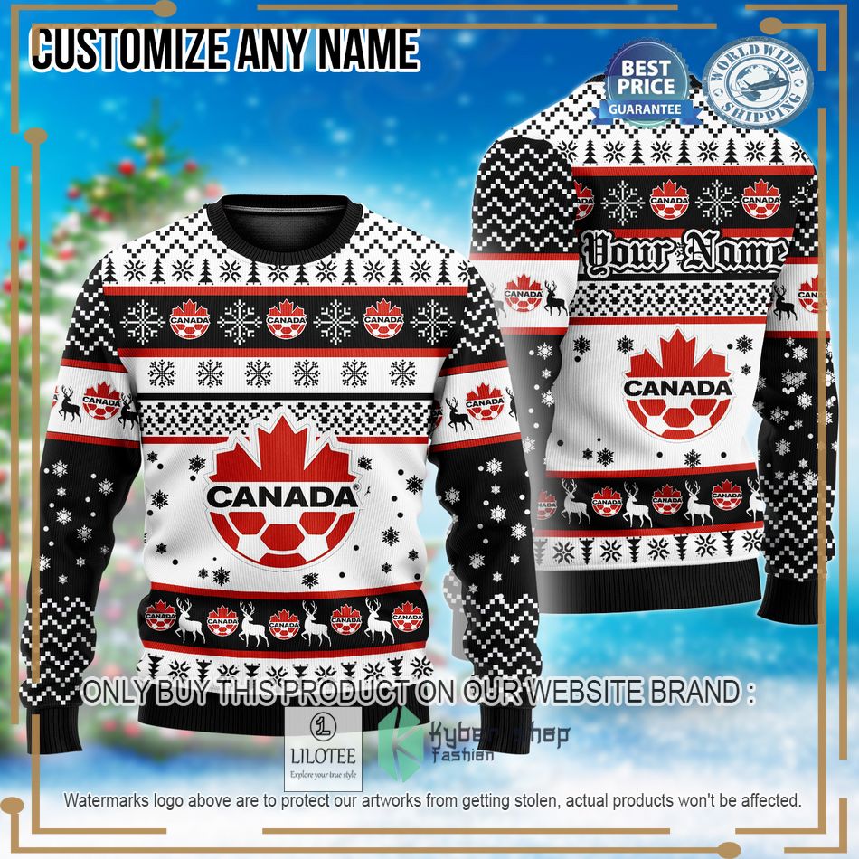 personalized canada football team custom ugly christmas sweater 1 69040