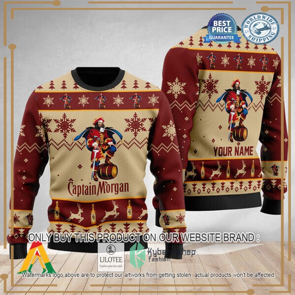 personalized captain morgan christmas ugly christmas sweater 1 85235