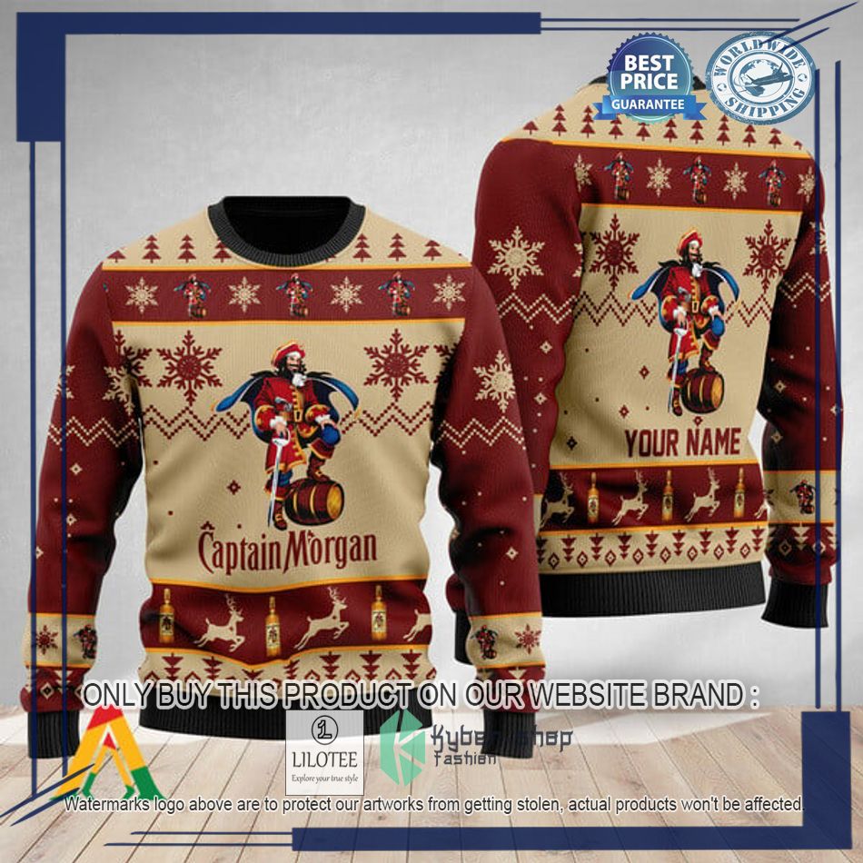 personalized captain morgan christmas ugly christmas sweater 1 87877