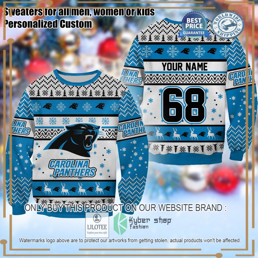 personalized carolina panthers christmas sweater 1 93790