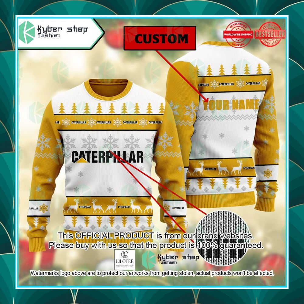 personalized caterpillar christmas sweater 1 769