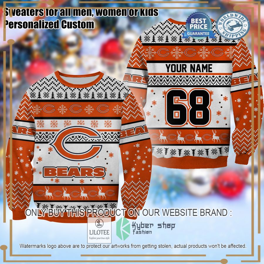 personalized chicago bears christmas sweater 1 32541
