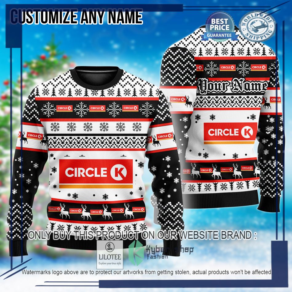 personalized circle k custom ugly christmas sweater 1 8988