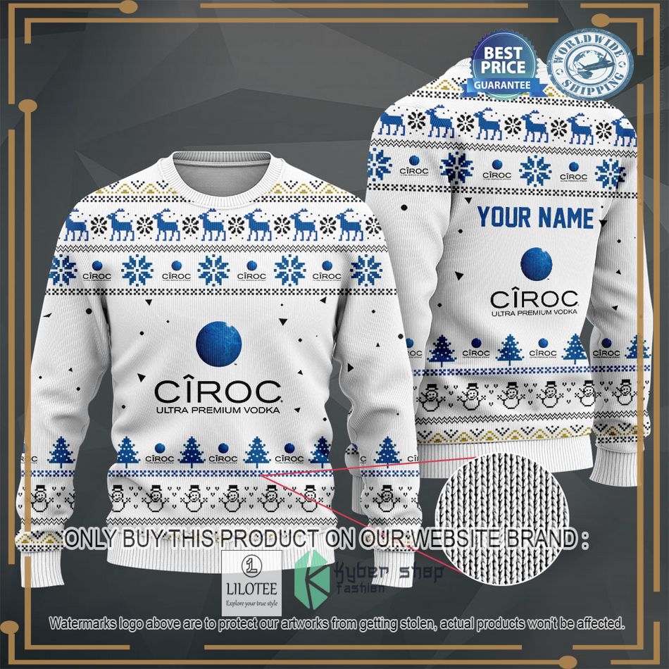 personalized ciroc white sweater hoodie sweater 2 83317