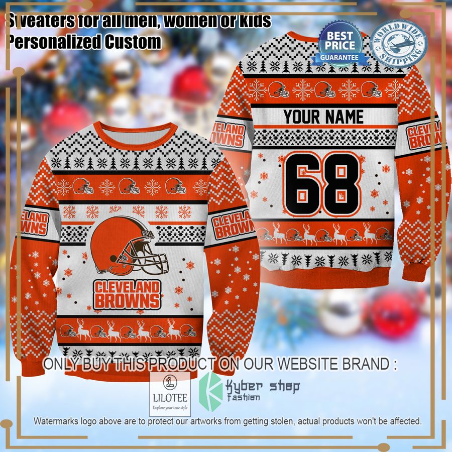 personalized cleveland browns christmas sweater 1 85280