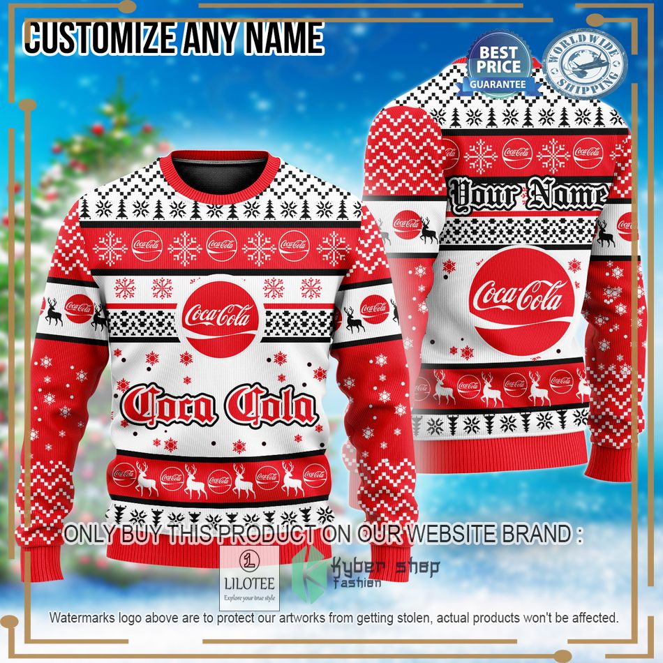 personalized coca cola ugly christmas sweater 1 12088
