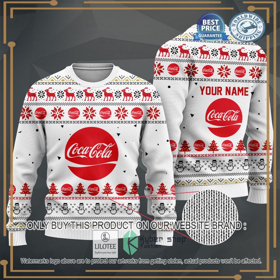 personalized coca cola white sweater hoodie sweater 2 39799