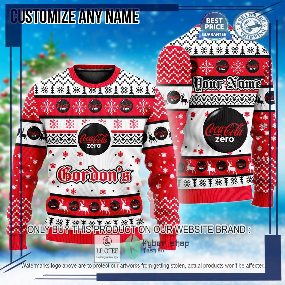 personalized coca cola zero ugly christmas sweater 1 48130