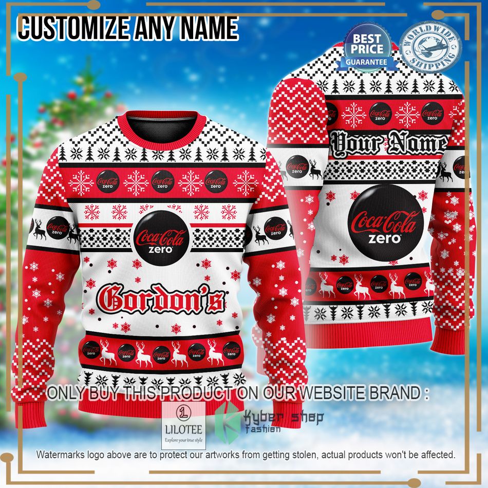 personalized coca cola zero ugly christmas sweater 1 69347