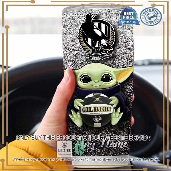 personalized collingwood magpies yoda tumbler 1 51493