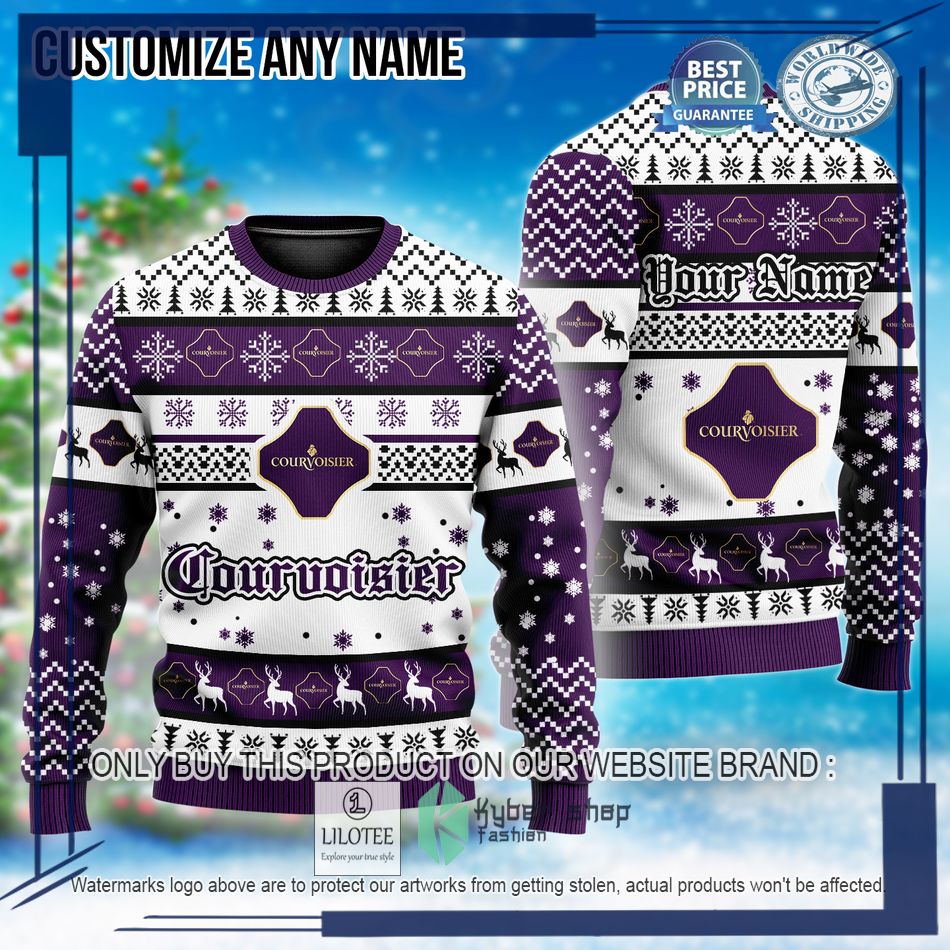 personalized courvoisier ugly christmas sweater 1 35503
