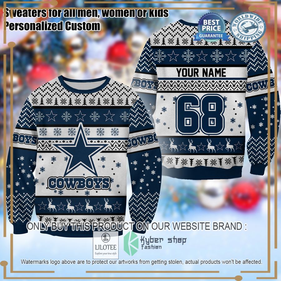 personalized dallas cowboys christmas sweater 1 52580