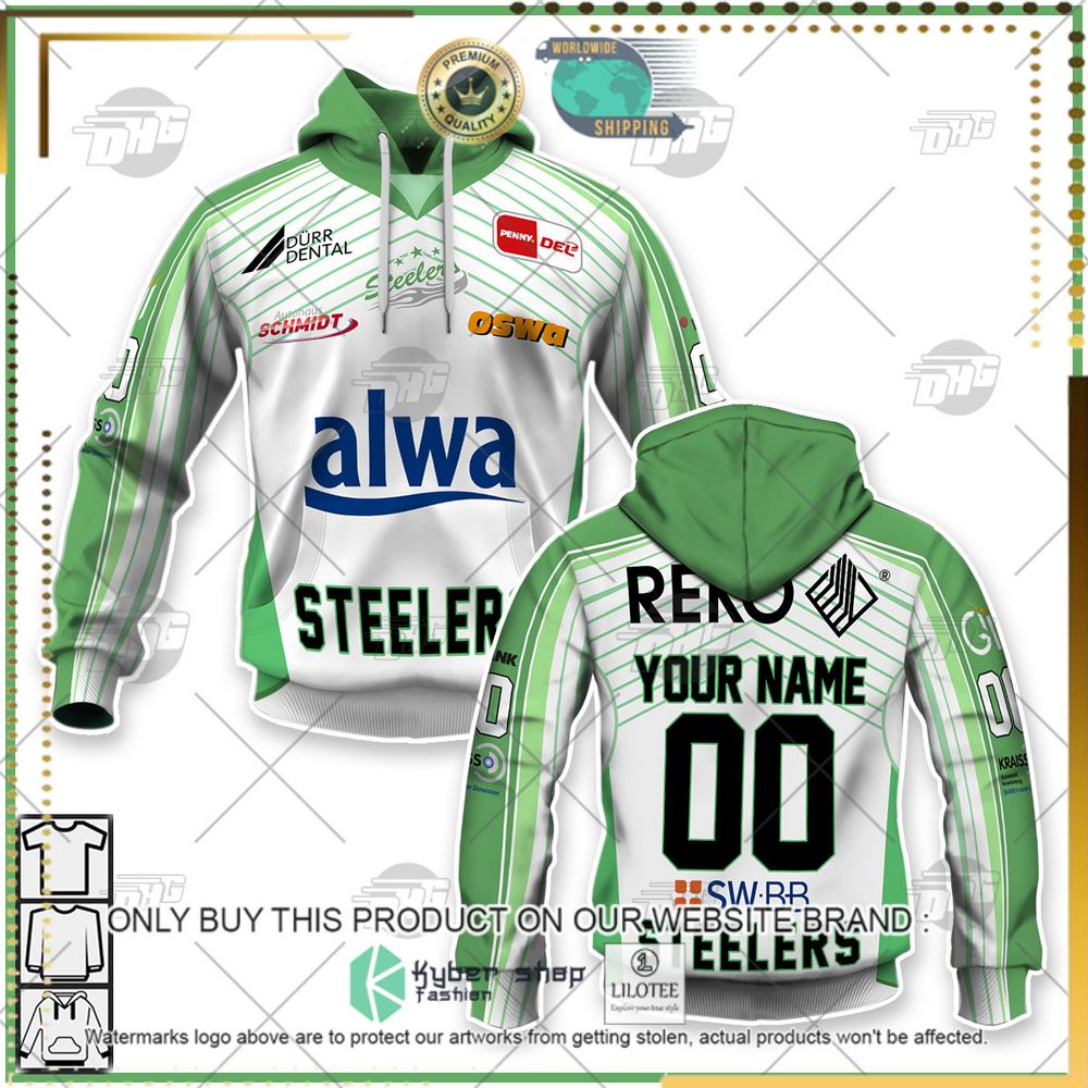 personalized del bietigheim steelers green white 3d hoodie shirt 1 83811