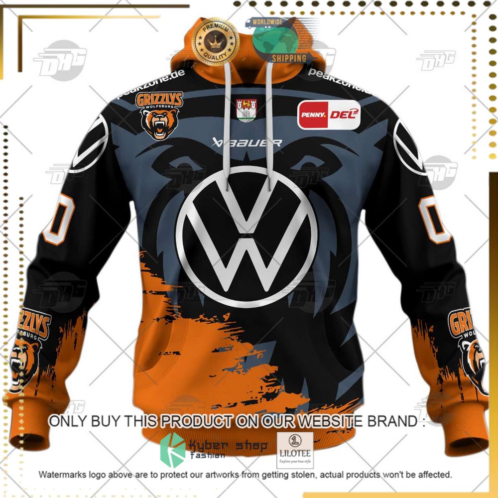 personalized del grizzlys wolfsburg orange black 3d hoodie shirt 2 45843