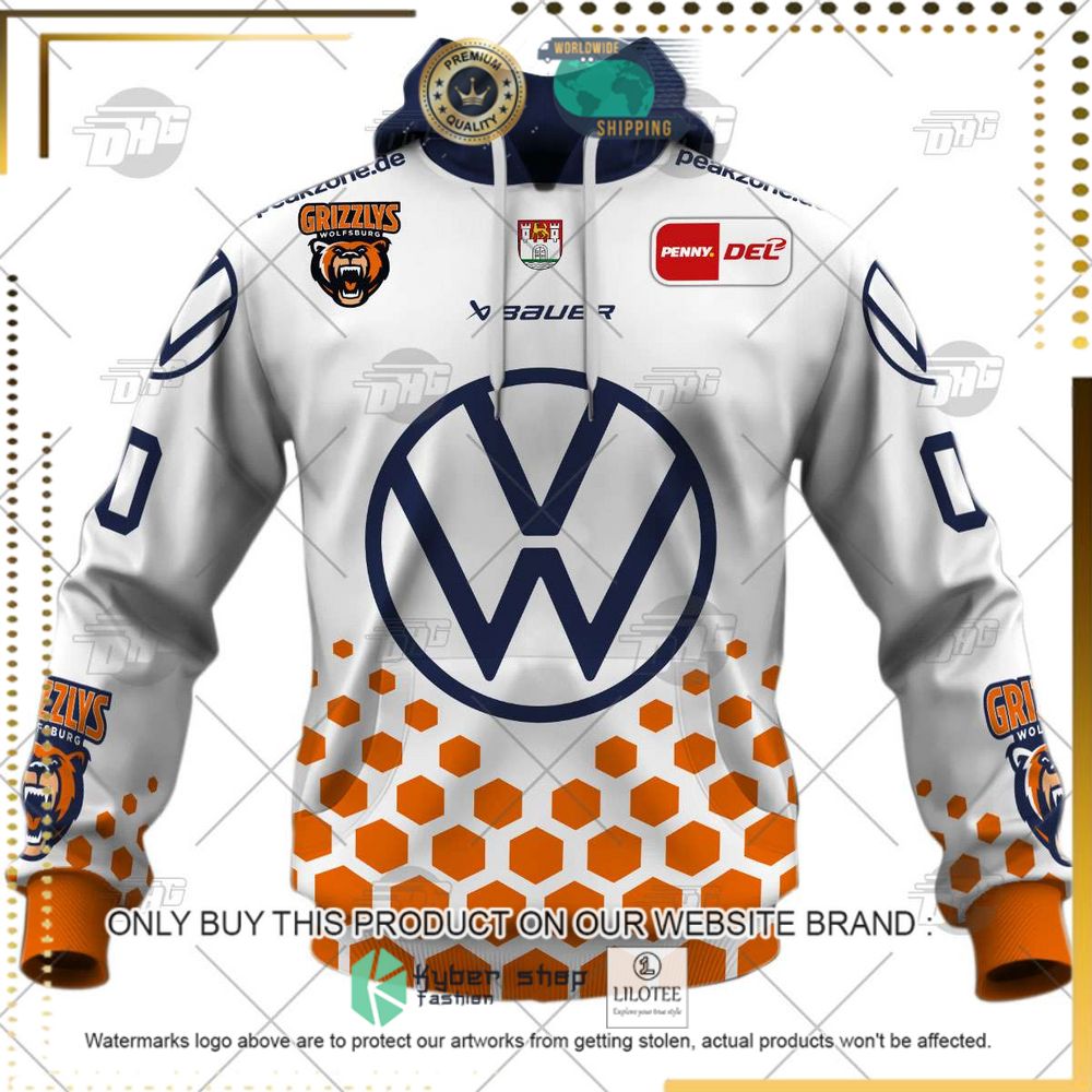 personalized del grizzlys wolfsburg weiss white orange 3d hoodie shirt 2 58558