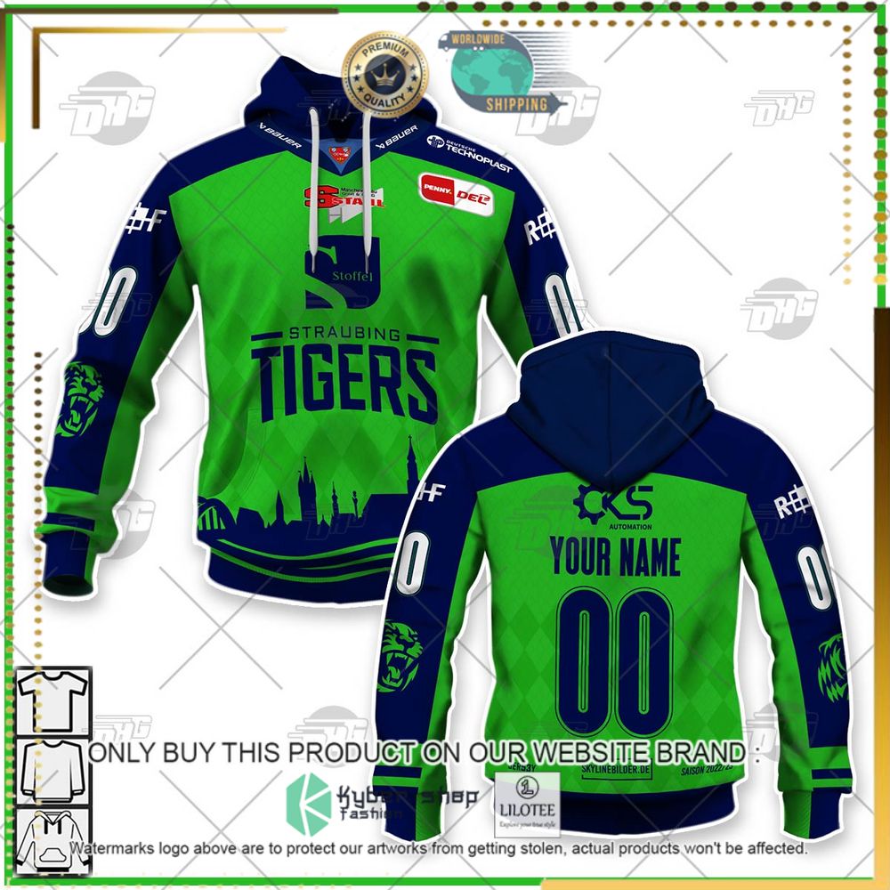 personalized del straubing tigers blue green 3d hoodie shirt 1 50674