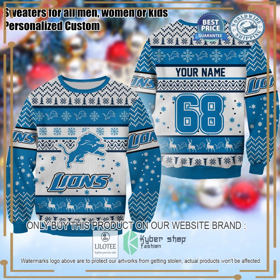 personalized detroit lions christmas sweater 1 5309