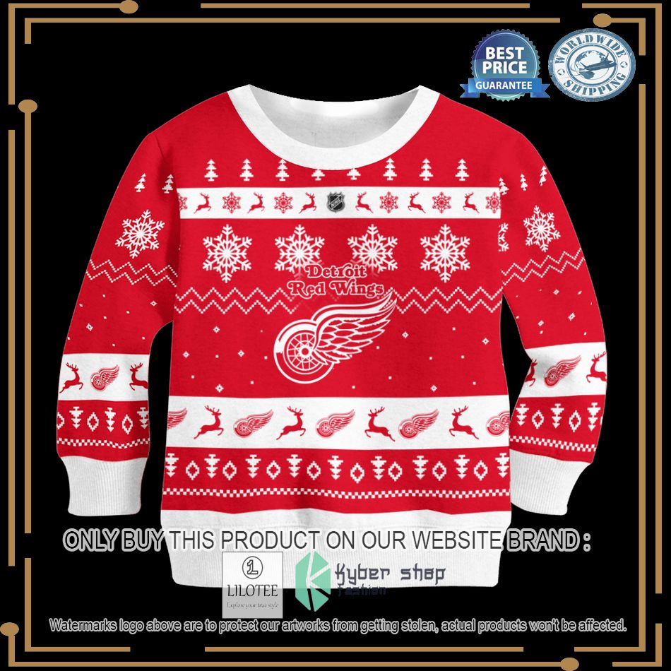 personalized detroit red wings red christmas sweater 2 15254