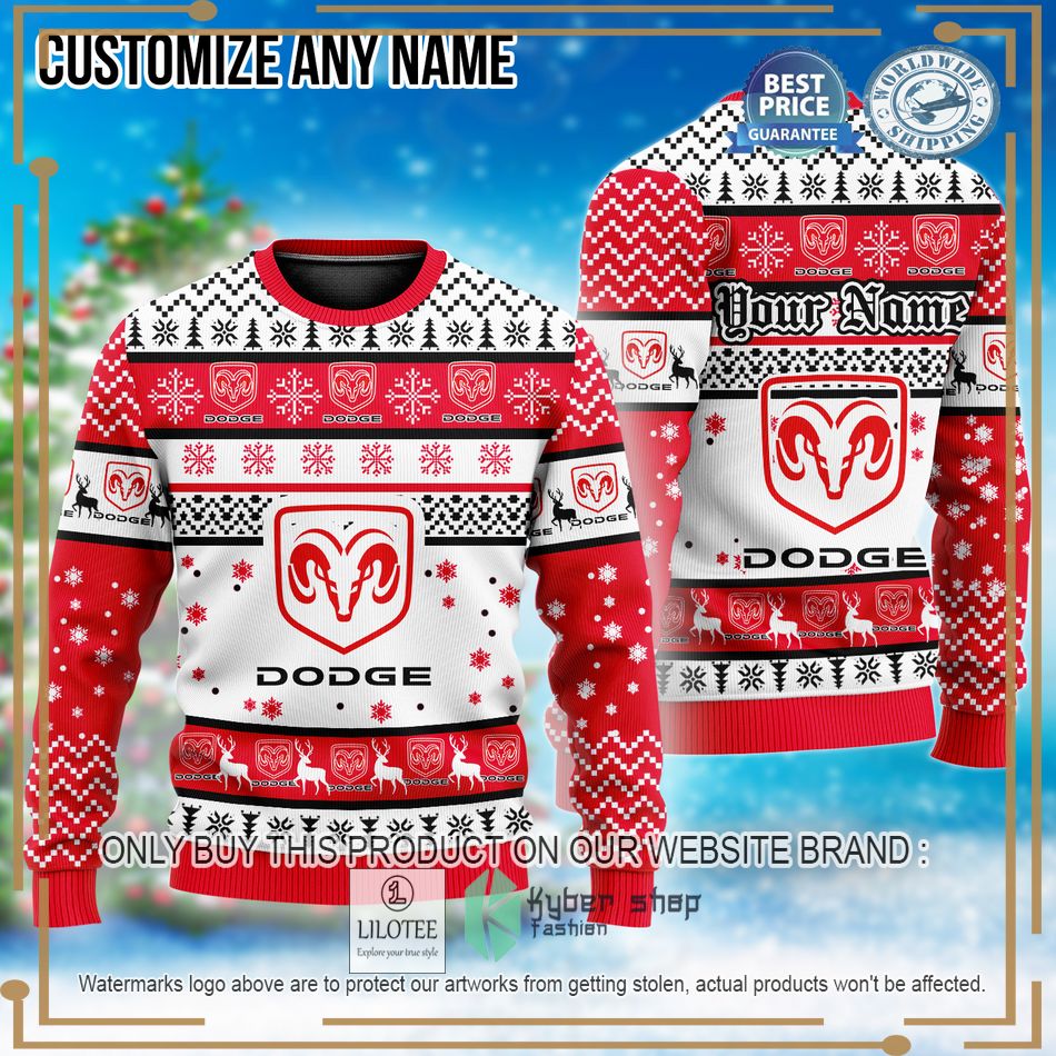 personalized dodge christmas sweater 1 43337
