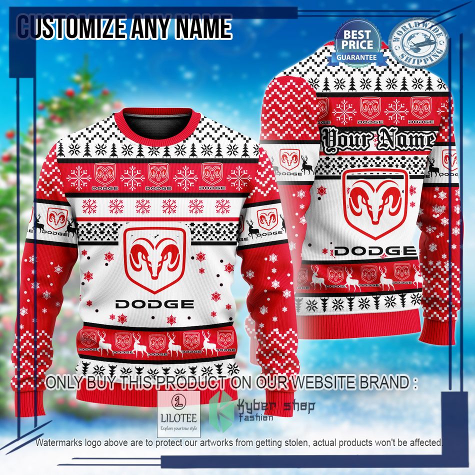 personalized dodge christmas sweater 1 89469