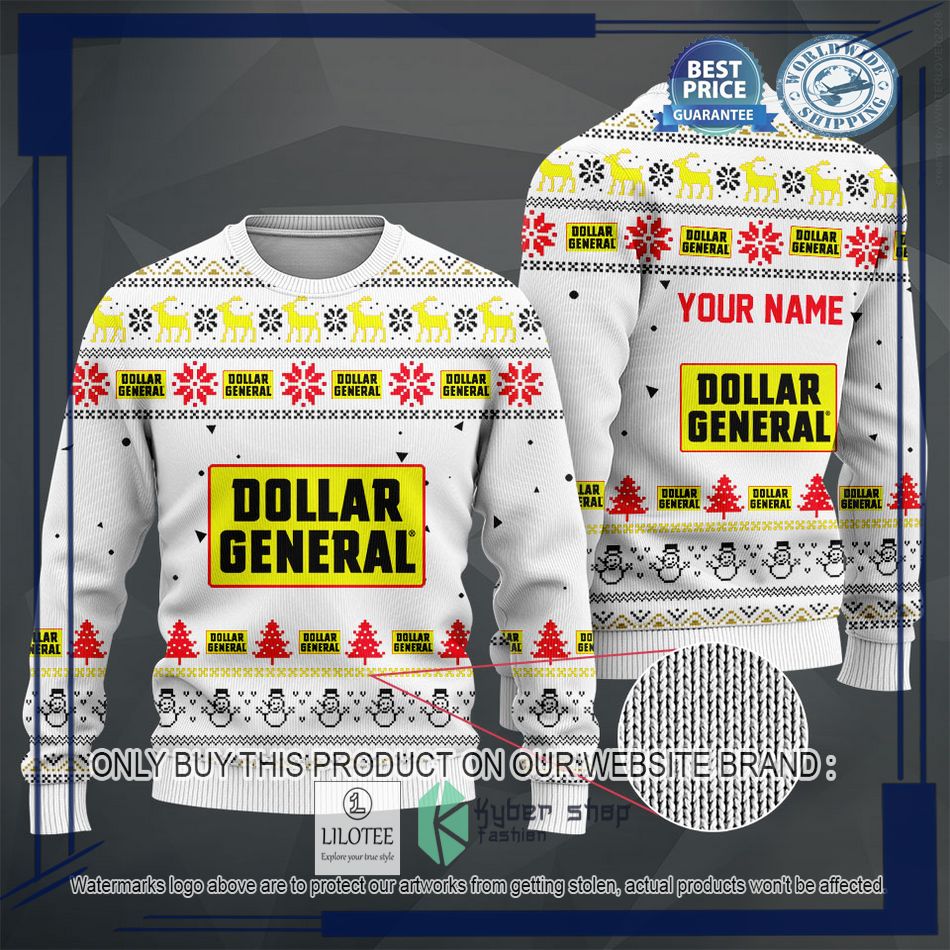 personalized dollar general white christmas sweater hoodie sweater 2 99670