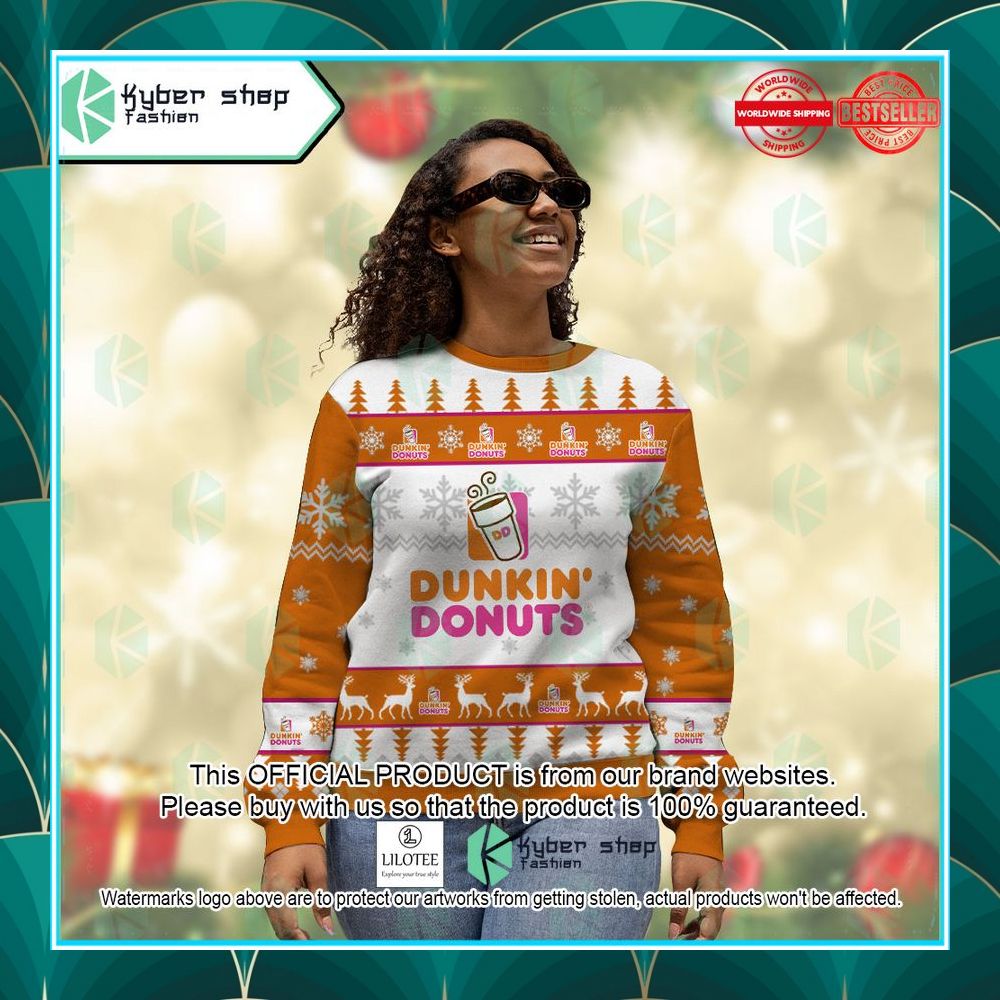 personalized dunkin donuts christmas sweater 4 428