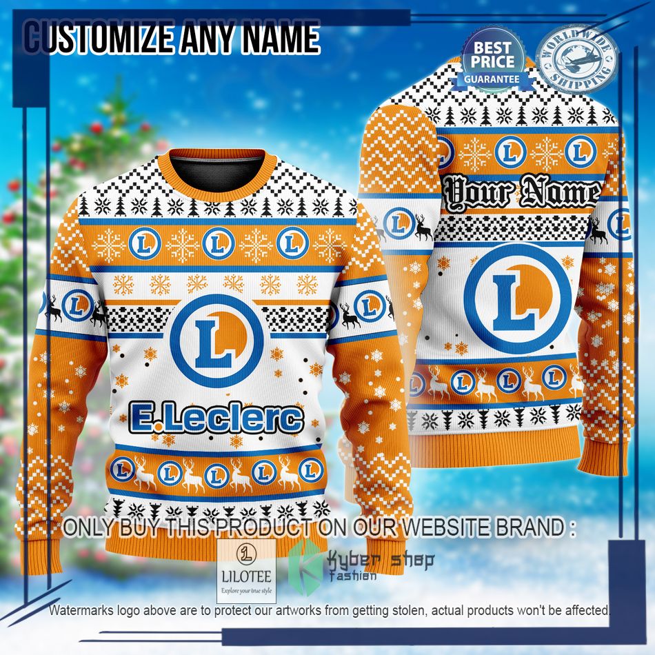 personalized e leclerc custom ugly christmas sweater 1 95454