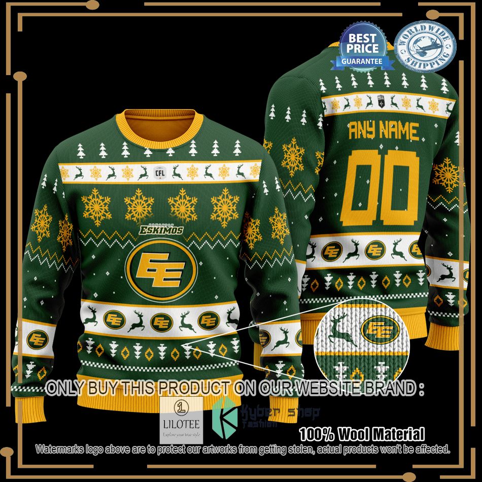personalized edmonton eskimos knitted sweater 1 39448