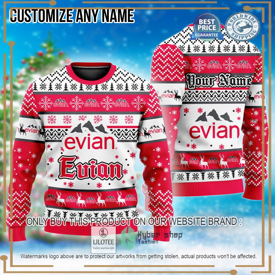 personalized evian ugly christmas sweater 1 57209