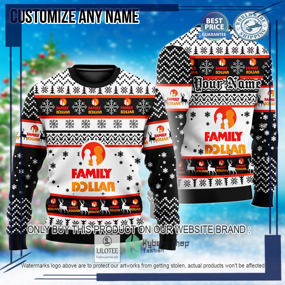 personalized family dollar custom ugly christmas sweater 1 63506
