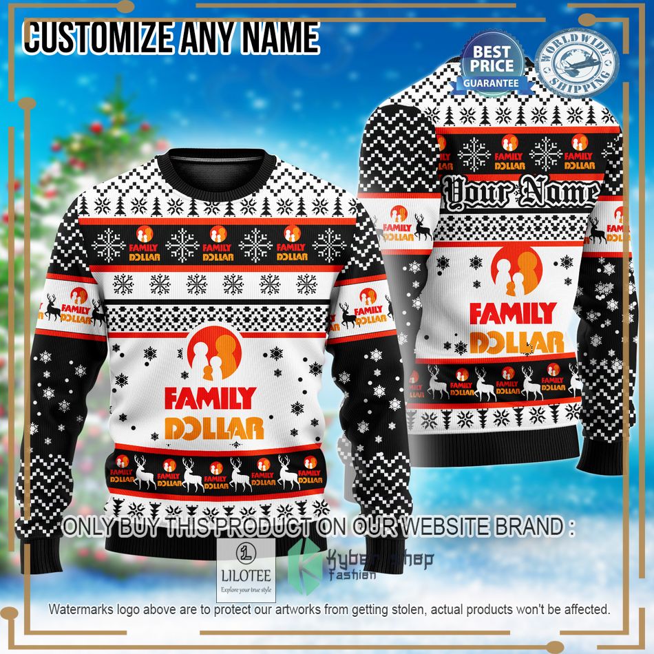 personalized family dollar custom ugly christmas sweater 1 72667