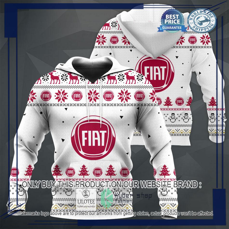 personalized fiat white christmas sweater hoodie sweater 1 35777