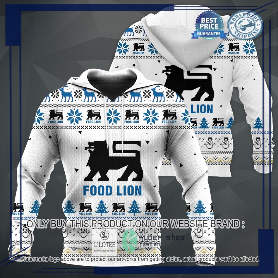 personalized food lion white christmas sweater hoodie sweater 1 30602