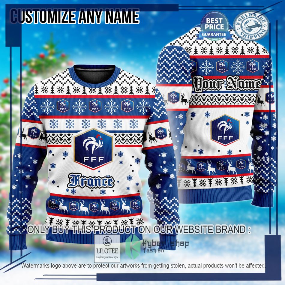 personalized france football team custom ugly christmas sweater 1 28742