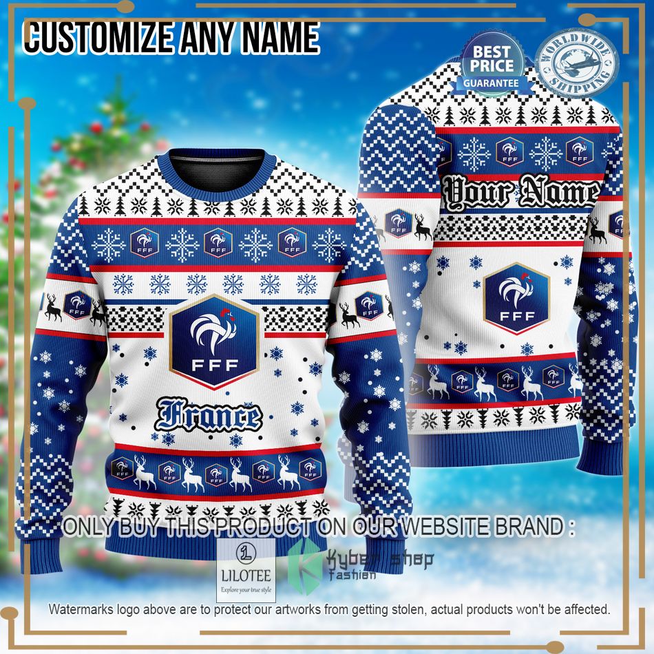 personalized france football team custom ugly christmas sweater 1 63442