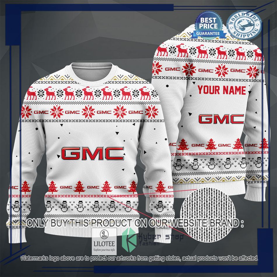 personalized gmc white christmas sweater hoodie sweater 2 89917